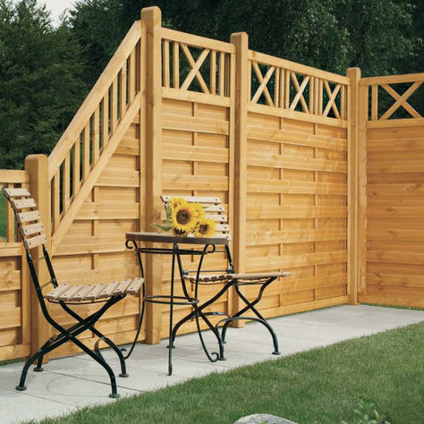 Plattenzaun - ante-Gruppe - Garten / Holz / klassisch