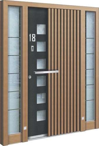 Eingangstür - AA 226 - INOTHERM - Holz / Glas / Edelstahl
