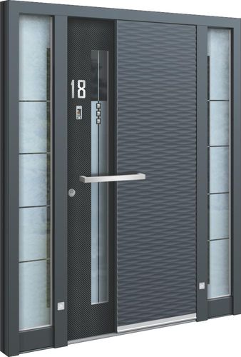 Eingangstür - AA 227 - INOTHERM - Glas / Edelstahl / einflügelig