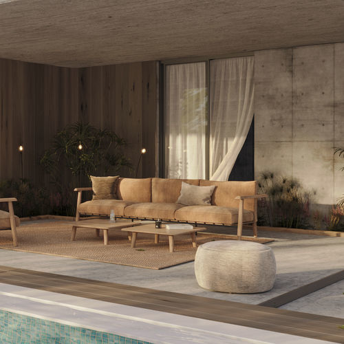Modernes Sofa -  MAMBO - Royal Botania - für Außenbereich / Stoff / mit Armlehnen