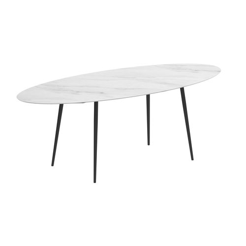 Moderner Stehtisch -  STYLETTO - Royal Botania - Keramik / Gestell aus Aluminium / oval