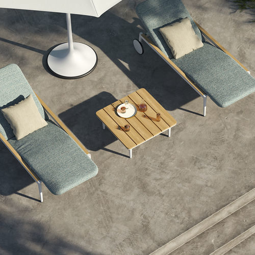 Moderner Beistelltisch - STYLETTO - Royal Botania - Teakholz / Keramik / Gestell aus Aluminium