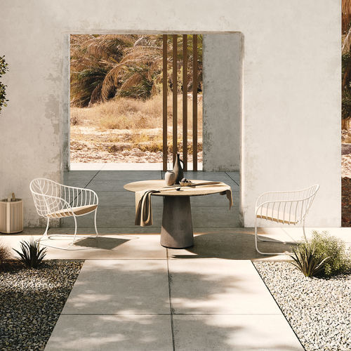 Moderner Esstisch - CONIX - Royal Botania - Teakholz / Keramik / Beton