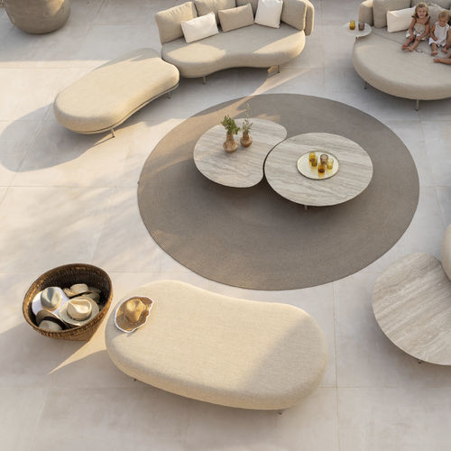 Moderne Ottomane - ORGANIX - Royal Botania - Stoff / Aluminium / oval