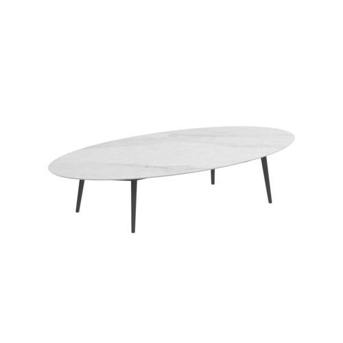 Moderner Couchtisch -  STYLETTO - Royal Botania - Keramik / Gestell aus Aluminium / oval