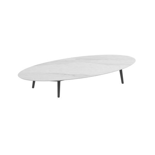 Moderner Couchtisch - STYLETTO - Royal Botania - Keramik / Gestell aus Aluminium / oval