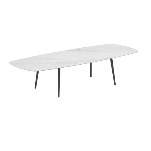 Moderner Esstisch - STYLETTO - Royal Botania - Teakholz / Keramik / Gestell aus Aluminium