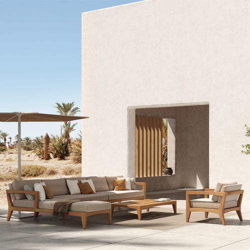 Modernes Lounge-Gartenmöbel - ZENHIT - Royal Botania - Stoff / Teakholz / für Privatgebrauch