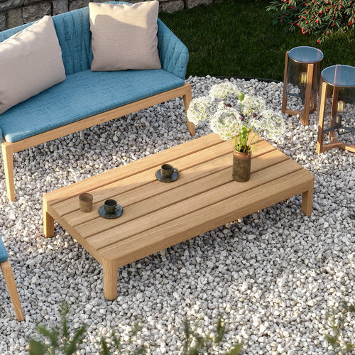 Moderner Couchtisch - CALYPSO - Royal Botania - Teakholz / Gestell aus Teakholz / rechteckig
