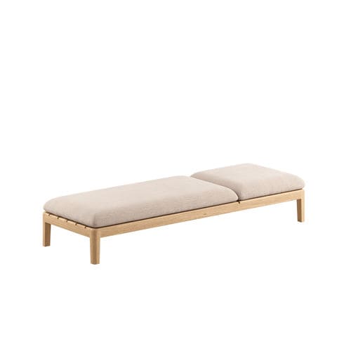 Moderne Polsterbank - CALYPSO 210PT - Royal Botania - Stoff / Gestell aus Teakholz / Teakholz