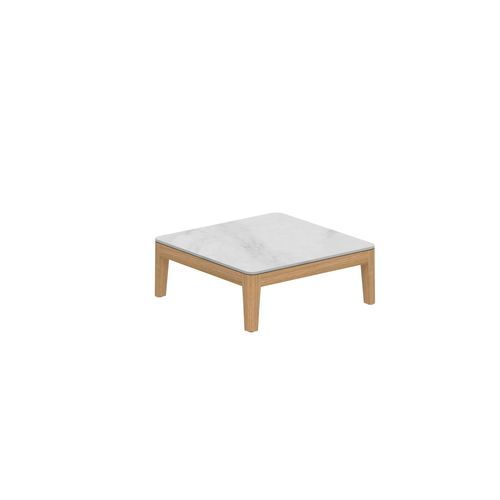 Moderner Couchtisch - CALYPSO 70 - Royal Botania - Teakholz / Gestell aus Teakholz / quadratisch