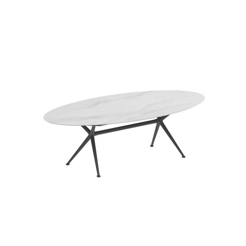 Moderner Esstisch - EXES - Royal Botania - Keramik / Gestell aus Aluminium / oval