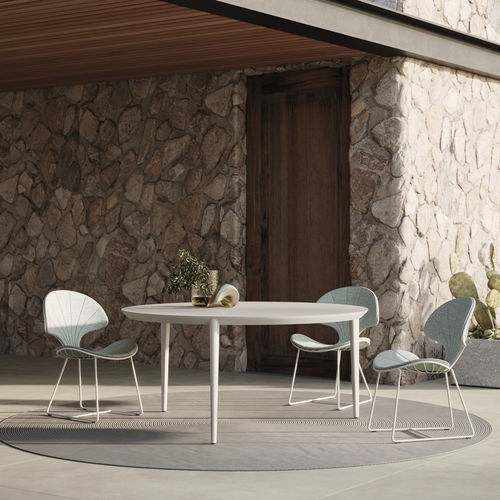 Moderner Esstisch - U-NITE - Royal Botania - Teakholz / Keramik / Gestell aus Aluminium