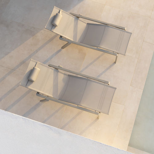 Moderne Sonnenliege - ALURA - Royal Botania - Batyline® / Aluminium / stapelbar