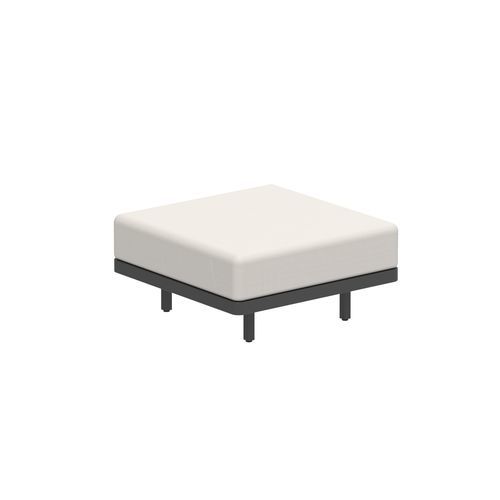 Moderner Fußschemel - ALURA 80 - Royal Botania - Batyline® / Aluminium / für Außenbereich