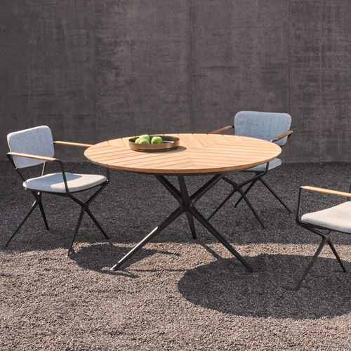 Moderner Esstisch -  EXES - Royal Botania - Teakholz / Keramik / Gestell aus Aluminium