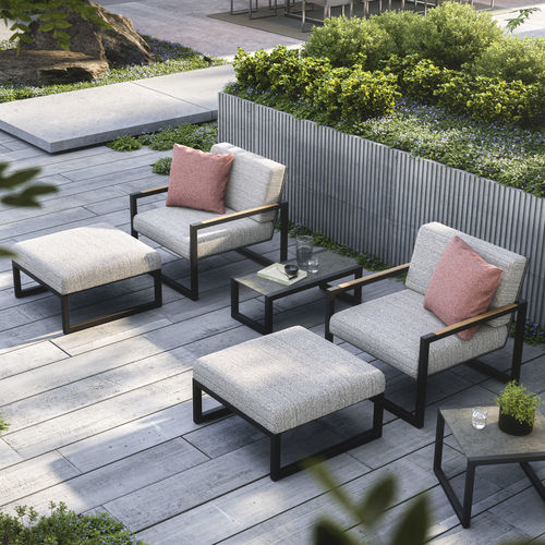 Moderner Sessel - NINIX - Royal Botania - Batyline® / Edelstahl / grau