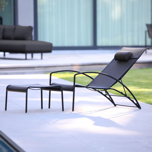 Moderner Relaxsessel - QT - Royal Botania - Batyline® / Edelstahl / mit Kopfstütze