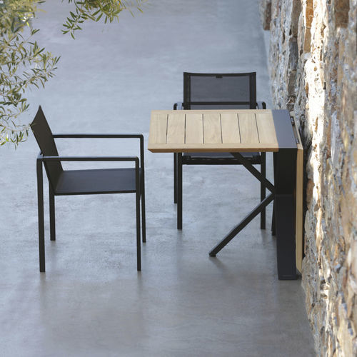 Moderner Esstisch - TRAVERSE - Royal Botania - Teakholz / Gestell aus Aluminium / rechteckig