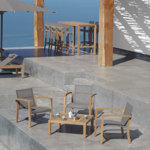 Moderner Sessel - XQI - Royal Botania - Batyline® / Teakholz / stapelbar