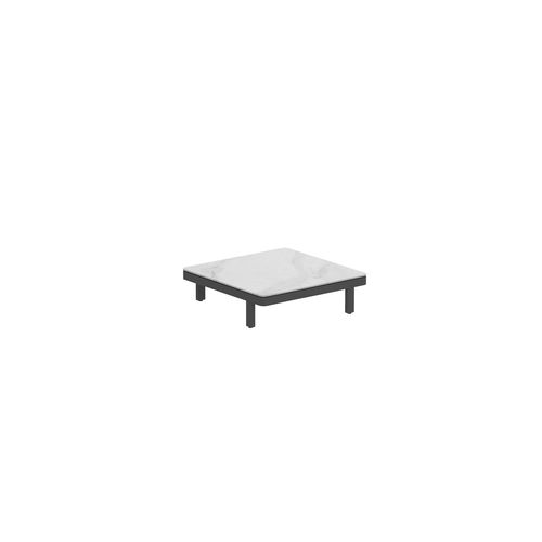 Moderner Couchtisch - ALURA - Royal Botania - Teakholz / Keramik / Gestell aus Aluminium