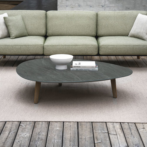 Moderner Esstisch - STYLETTO  - Royal Botania - Teakholz / Keramik / Gestell aus Teakholz