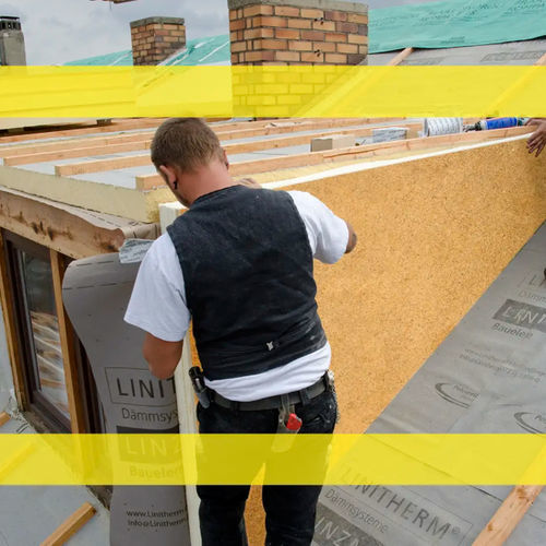 Sandwich-Dämmplatte für geneigtes Dach - LITEC GS - Linzmeier Bauelemente GmbH - mit isolierender Holzdeckschicht / Kern aus Polyurethanschaum / hochbeständig