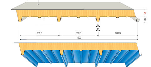 Sandwichpaneel für Abdeckung - MONOROOF® TPO - Metecno Bausysteme GmbH  - einseitig metallbeschichtet