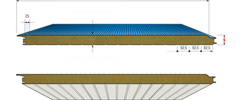 Sandwichpaneel für Wand - SUPERWALL® HF - Metecno Bausysteme GmbH  - einseitig metallbeschichtet / Steinwollekern