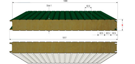 Sandwichpaneel für Fassaden - HIPERTEC® WALL - Metecno Bausysteme GmbH  - einseitig metallbeschichtet / Steinwollekern
