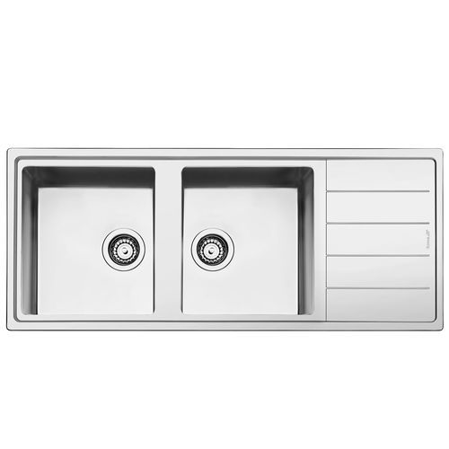 Doppelbeckenspüle - LDR116SA - SMEG - mit Abtropffläche / aus Edelstahl 304 / einbaufähig