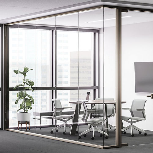 Festinstallierte Trennwand - ASPECT - Allsteel - Glas / für professionellen Einsatz / Büro