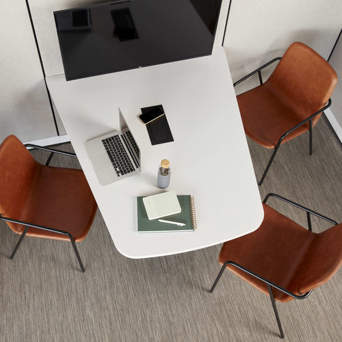 Moderner Bistrotisch - STRUCTURE - Allsteel - Laminat / Gestell aus Metall / rund