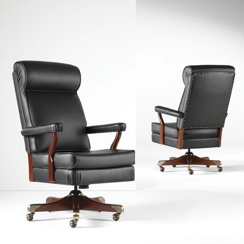 Moderner Chefsessel - WASHINGTON - Allsteel - Leder / Laubholz / Hochlehner