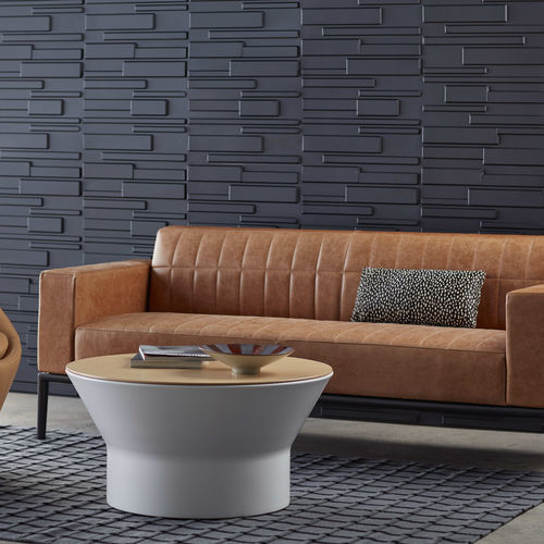 Modernes Sofa - PARALLEL - Allsteel - Stoff / Leder / grau
