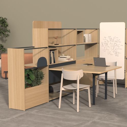 Modernes Regal - HORIZON - Allsteel - Holz / für Lagerung / braun