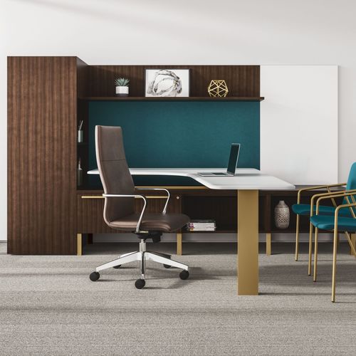 Schreibtisch für Open Space - SILEA - Gunlocke - bodenstehend / modern / Laminat
