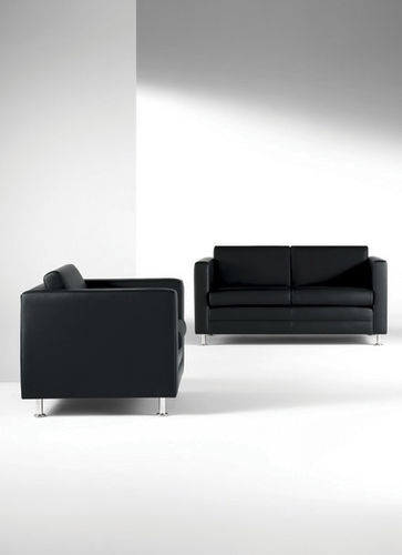 Modernes Sofa - NEW YORKER - Gunlocke - Leder / schwarz / Contract
