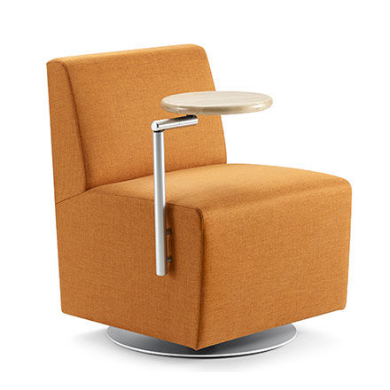 Moderner Besuchersessel - ROUNDABOUT - Gunlocke - Leder / Stoff / mit Ablage