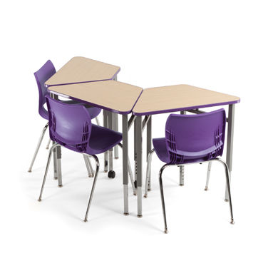 Moderner Unterrichtstisch - PLANNER HUDDLE 6  - smith system - Laminat / Stahl / dreieckig