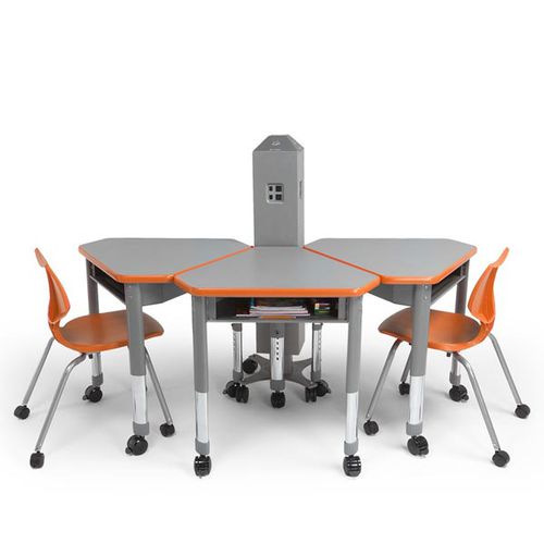 Moderner Unterrichtstisch - INTERCHANGE DIAMOND - smith system - Laminat / dreieckig / mit Schublade