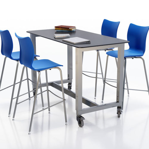 Moderner Tisch - Deep Trespa® - smith system - Holz / Gestell aus Stahl / rechteckig