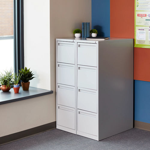 Niedriger Aktenschrank - 700 - KI - hoch / Aluminium / Nickel