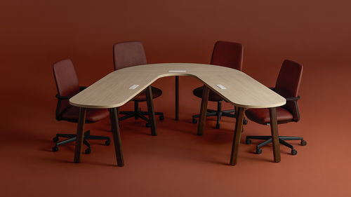 Moderner Besprechungstisch - TRIBUTAIRE&trade; - KI - Massivholz / Gestell aus Holz / Gestell aus Aluminium