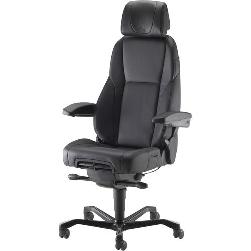Moderner Chefsessel - KAB K4 PREMIUM - ISKU - Leder / Stoff / mit Kopfstütze