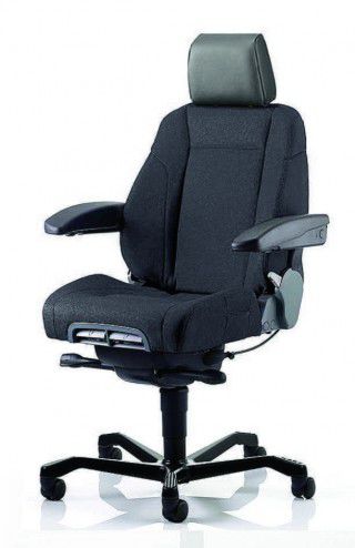 Moderner Chefsessel - KAB K1 PREMIUM - ISKU - Leder / Stoff / mit Kopfstütze