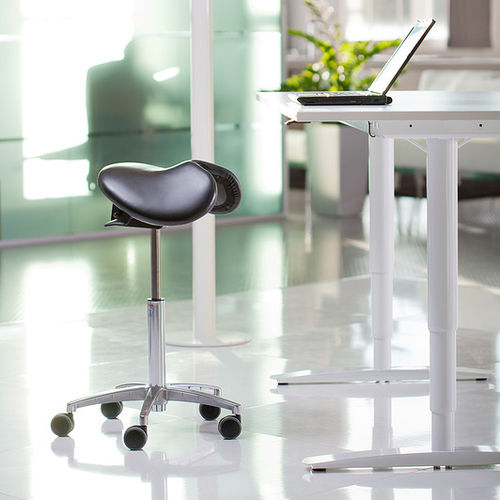 Bürohocker / Gestell aus Metall - SALLI - ISKU - mit Rollen / Polster / höhenverstellbar