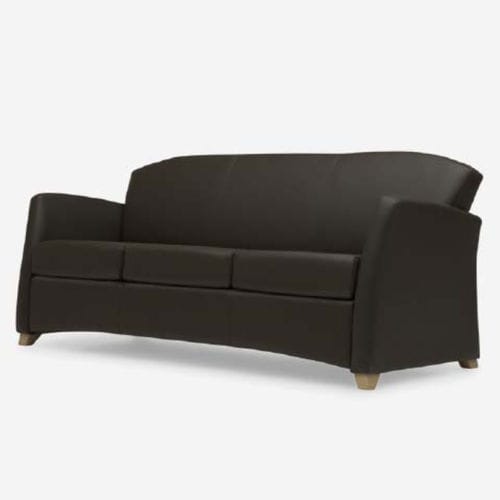 Modernes Sofa - BRIO - krug - Stoff / Leder / schwarz