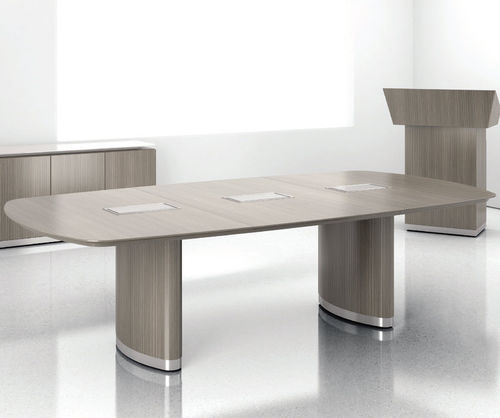 Moderner Besprechungstisch - NUVO - krug - Laminat / Aluminium / Glas
