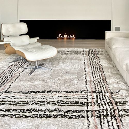 Moderner Teppich - Checks - JOV - Motiv / Neuseelandwolle / Tencel®